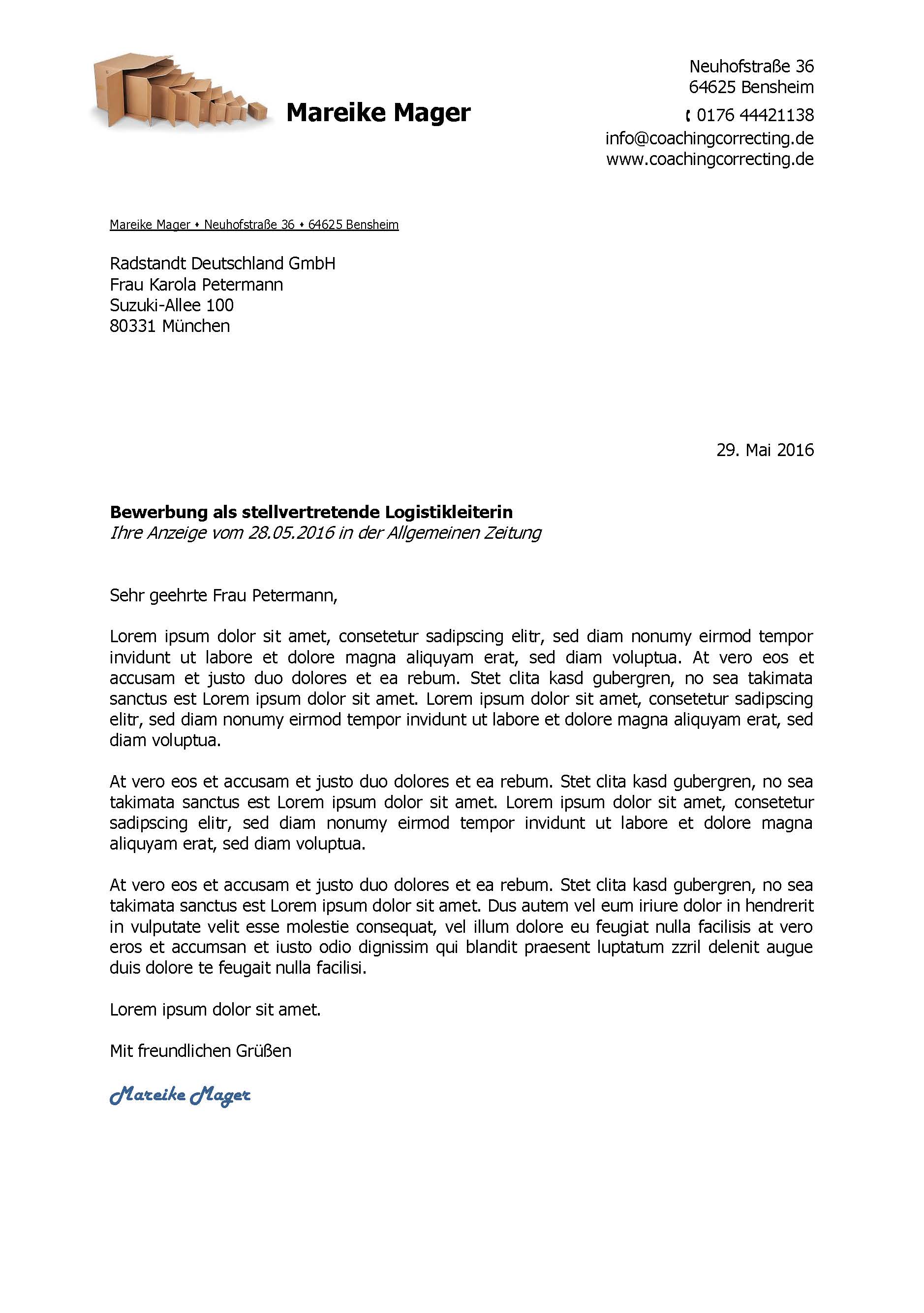 Individuelle Bewerbungsdesigns aus der Hand von C C – Coaching Correcting